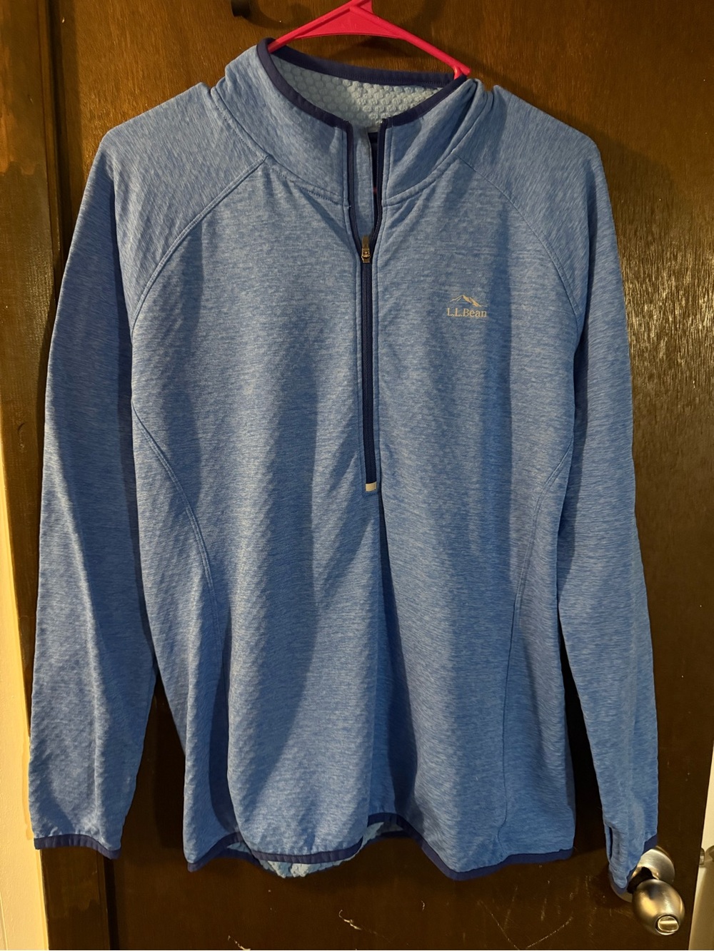 L.L. Bean Light Heather Blue Long-Sleeve Quarter-Zip Pullover